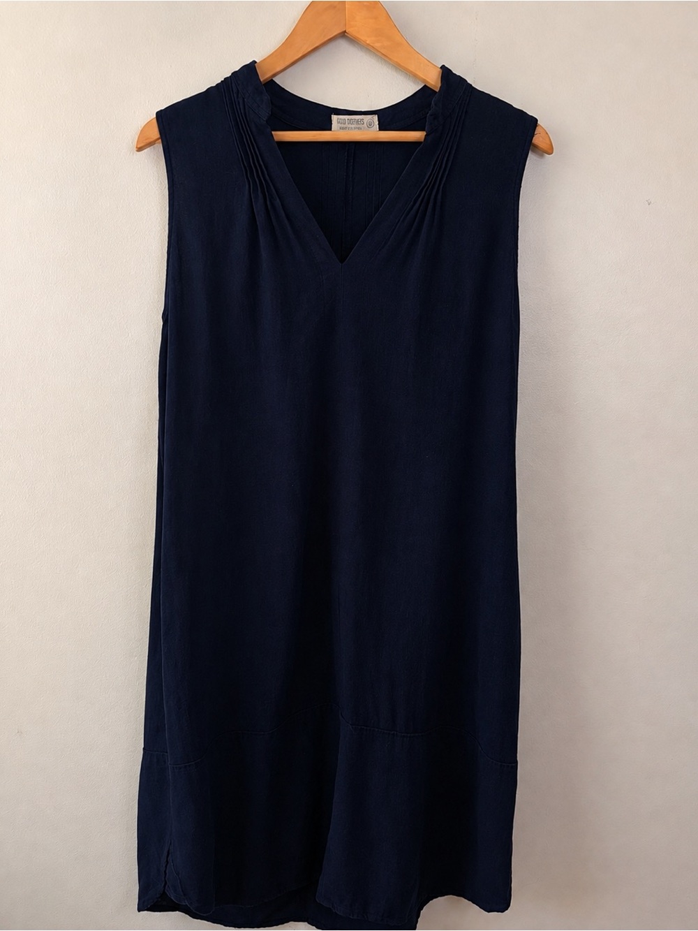 Anthropologie V-Neck Shift Dress Navy SZ S